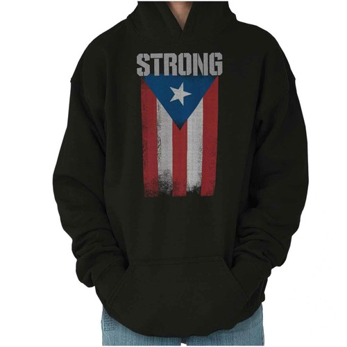 Strong Puerto Rican Distressed Pride Flag PR Unisex Kids Youth Hoodie Sweatshirt - Picture 7 of 7