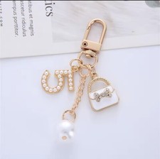 Purse Accessories Keychains Dangleing White Pearl, Pearl Filled 5, Handbags
