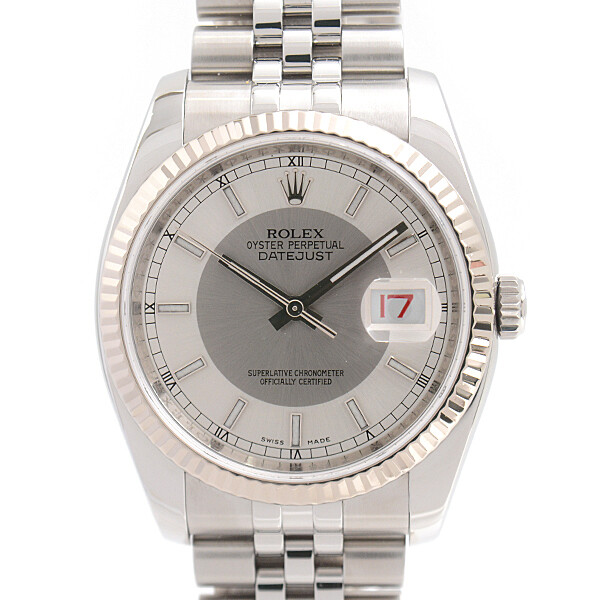 ROLEX Datejust Automatic Z Number Gray x Silver Dial SS WG 116234 418454