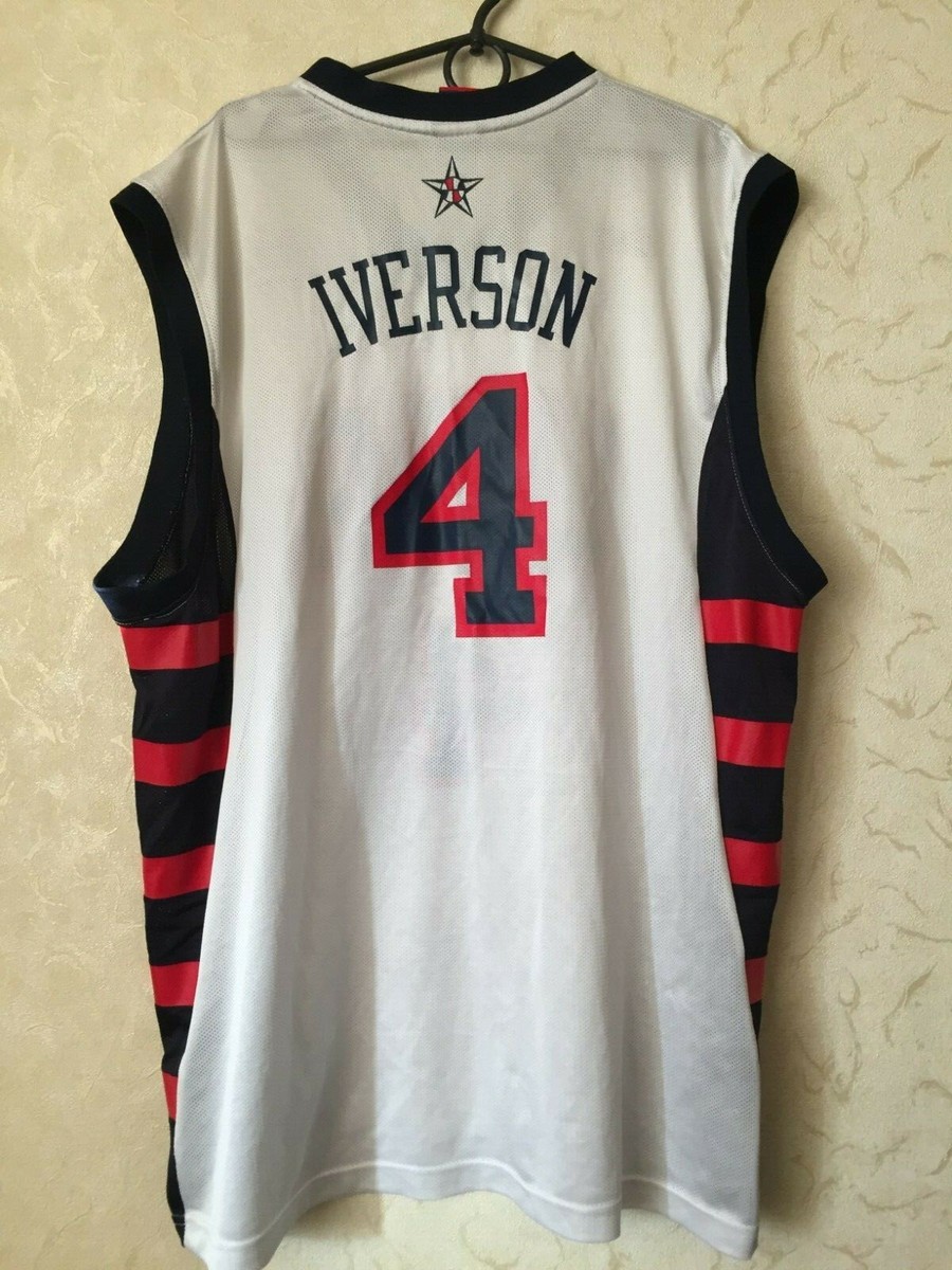 USA NATIONAL TEAM BASKETBALL SHIRT JERSEY REEBOK ALLEN IVERSON #4