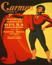 POSTER CARMEM CUYAHOGA OPERA ASSOCIATION TOREADOR THEATER VINTAGE REPRO FREE S/H