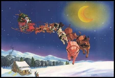 Greeting Card - Pig - Wells And Trigg - Christmas - 0067