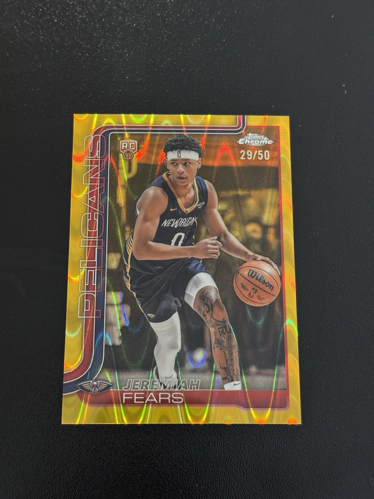 2025 Topps Chrome - Jeremiah Fears # 257 - Gold Raywave /50