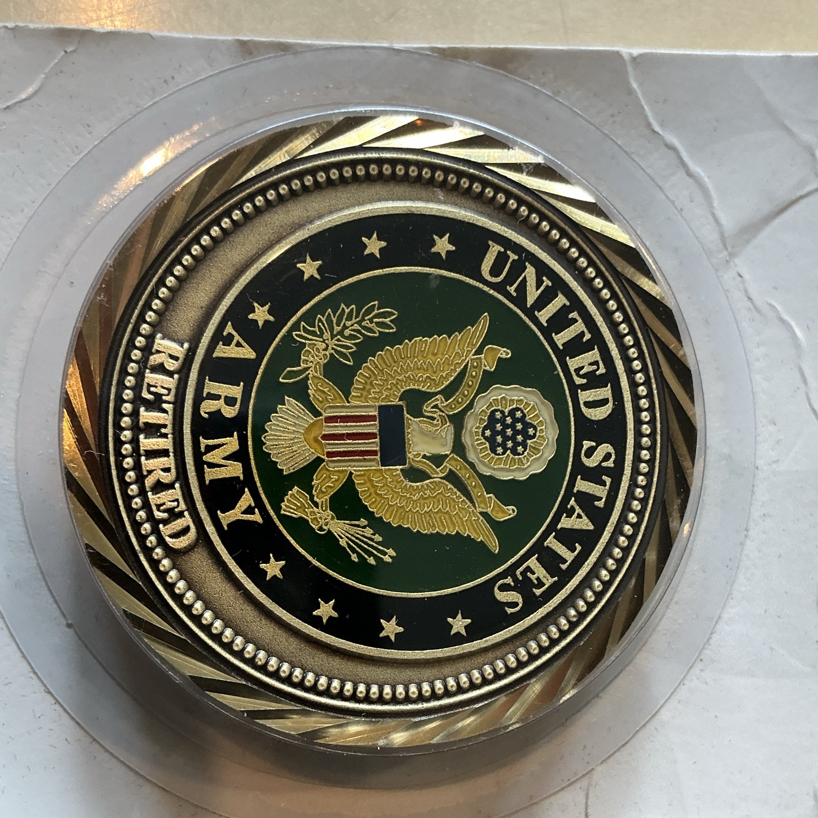 U.S. Army Retired Militaria Challenge Coin United States Eagle Design ...