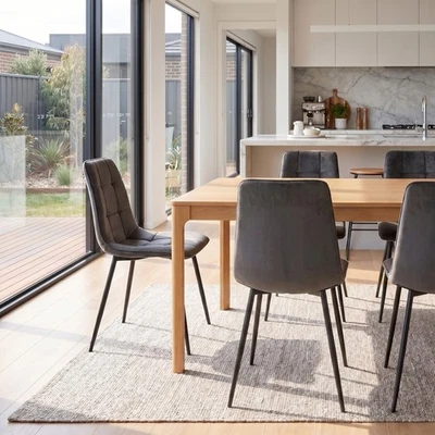 Levede 4x Dining Chairs Kitchen Chair Lounge Room Padded Seat PU Faux Leather - image 1 of 4