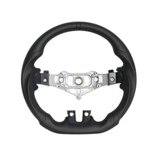 Full Leather Steering Wheel, D-shaped Perfoated Leather Grip Steering Wheel F...