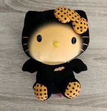 TY Beanie Babies Hello Kitty Halloween Orange Cat Bat Black 6" 2014 Polka Dots