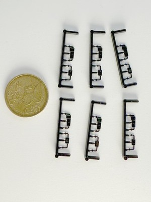 Bastler - H0 Spiegel für LKWs, 6x2 Stück, schwarz - rw030 - Roco/Röwa