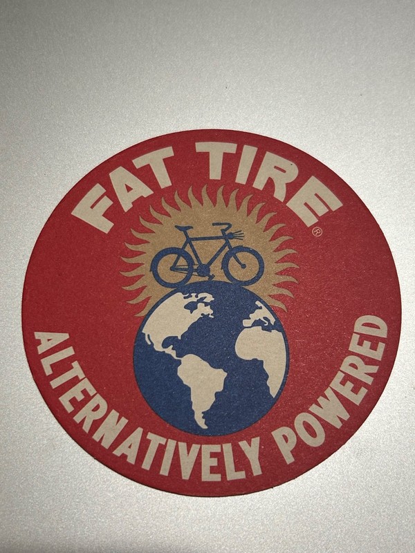 Lot of 2 Coasters New Belgium Brewing Fat Tire Alternatively Powered Amber Ale