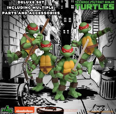5 Points Teenage Mutant Ninja Turtles 4 Figure Deluxe Set 2024 Mezco Toys Collec