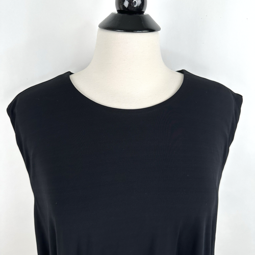 Blusa corta Banana Republic tejida crepé dobladillo burbuja XXL 20 NUEVA CON ETIQUETAS negra lazo cintura - Imagen 4 de 10