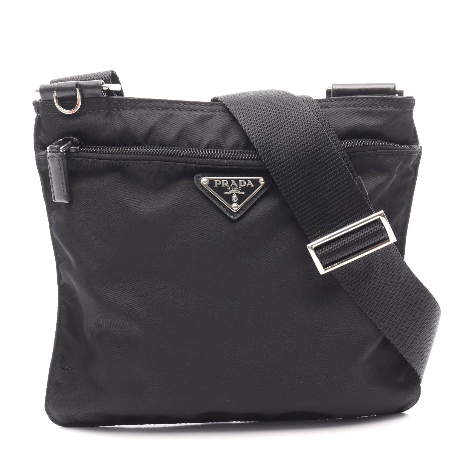 Prada Black Nylon Leather Shoulder Bag for Women One Size 545809