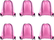 6 Pcs Drawstring Bags Bulk Pink Drawstring Backpack String Backpack Cinch