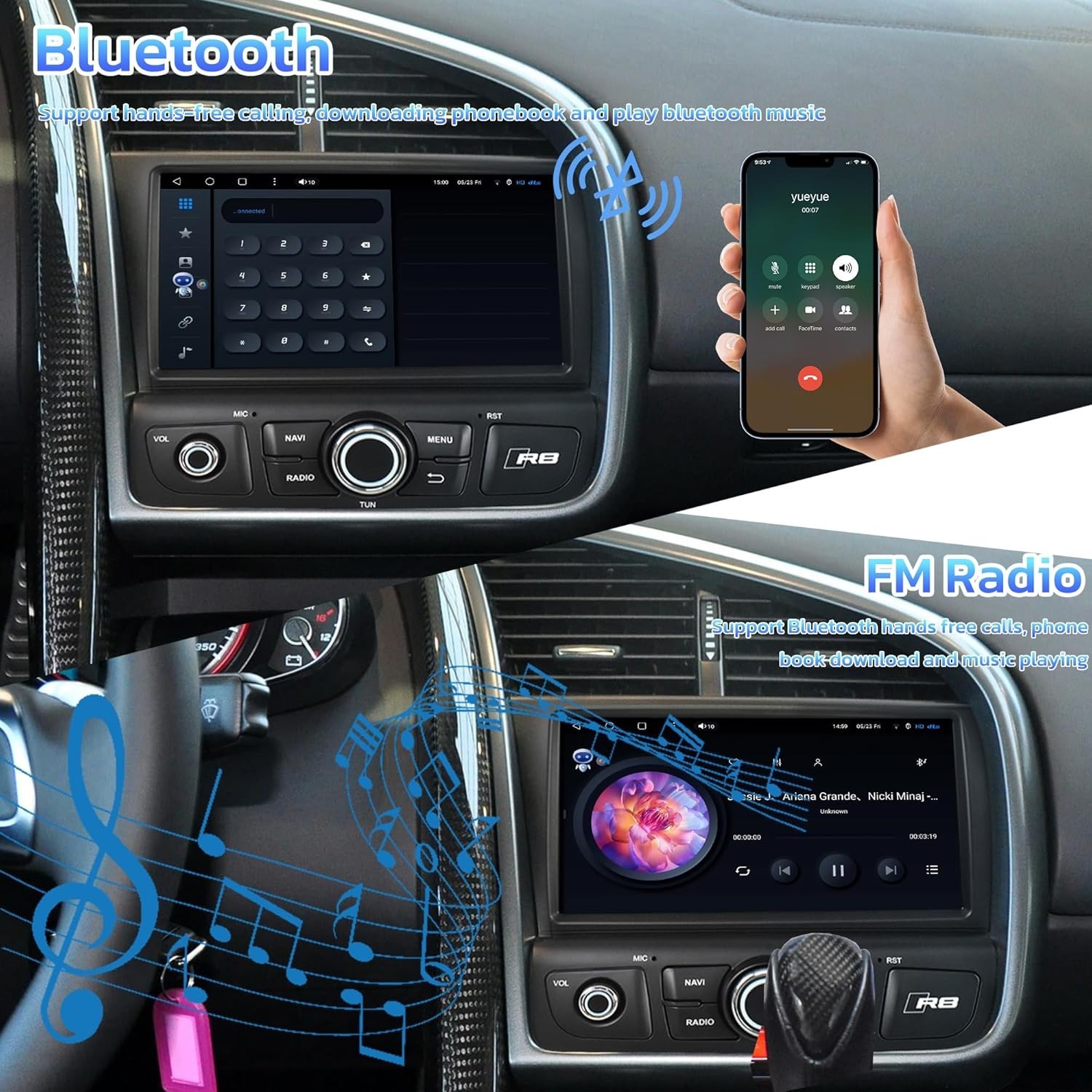 8" Android Touch screen Car Radio GPS Navigation CarPlay For Audi R8 2007–2015