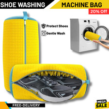 Shoe Washing Machine Bag–Yellow Laundry Protector, Anti-Damage Mesh for Trainers