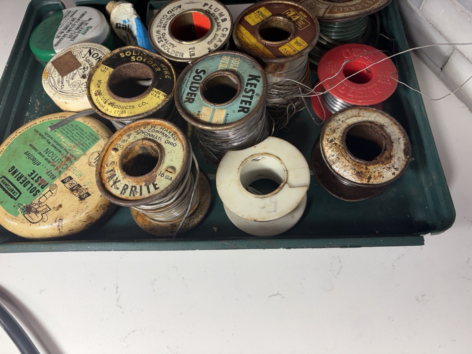 Vintage Solder Spool Lot Oatey Kester Plumb Craft w/ Paste Flux Compound 5lbs