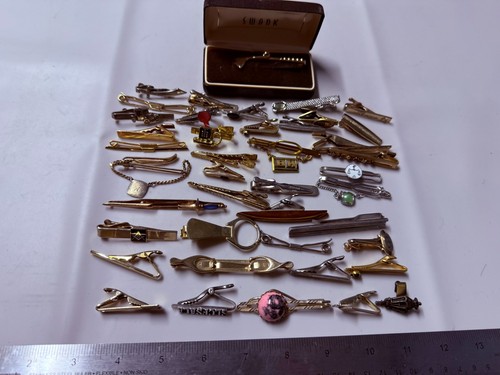 Collection Lot Amazing Variety Vintage + Modern Tie Clips Collar Clasp ETC - V8