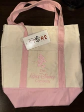 2025 The Walt Disney Company Mickey Mouse Pink Canvas Mini Tote Bag NEW W/ TAG