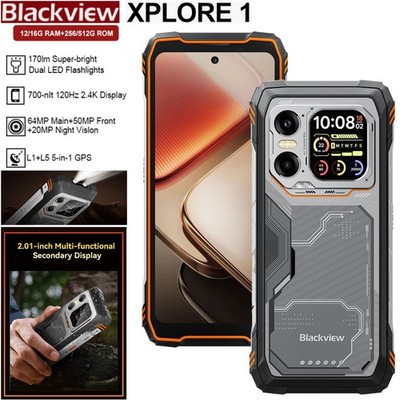 Unlocked Blackview XPLORE 1 5G AI Rugged Phone Android 15 Waterproof IP68 Mobile