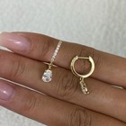 1.6ct Pear and Round Drop Earrings Yellow Gold 14K Labcreated Diamond F/VS — photo 9