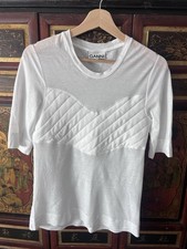 Ganni Sheer Short Sleeved T-shirt With Padded Detail  White