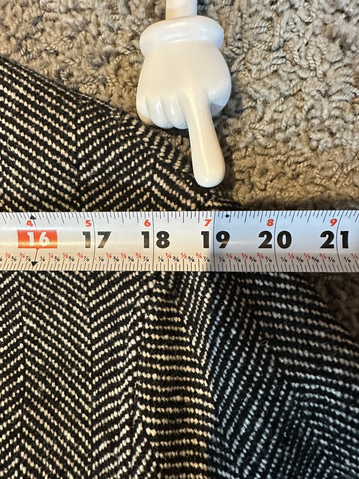 TED BAKER Black White Herringbone Wool Blend Long Coat Size 3 Equivalent to Med image 8