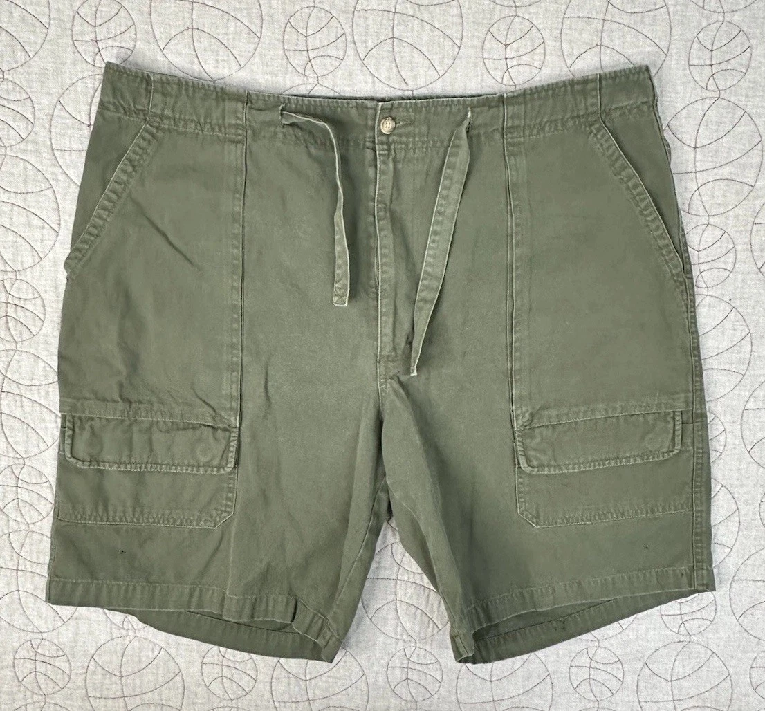 Woolrich Cargo Shorts Mens 42 Olive Green 100% Cotton Outdoor Hiking Trail Short