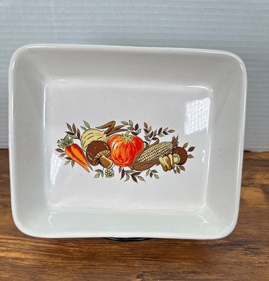 Vintage 70's Northland Casserole Gratin Dish Japan Oven Safe Pumpkin, Mushroom,