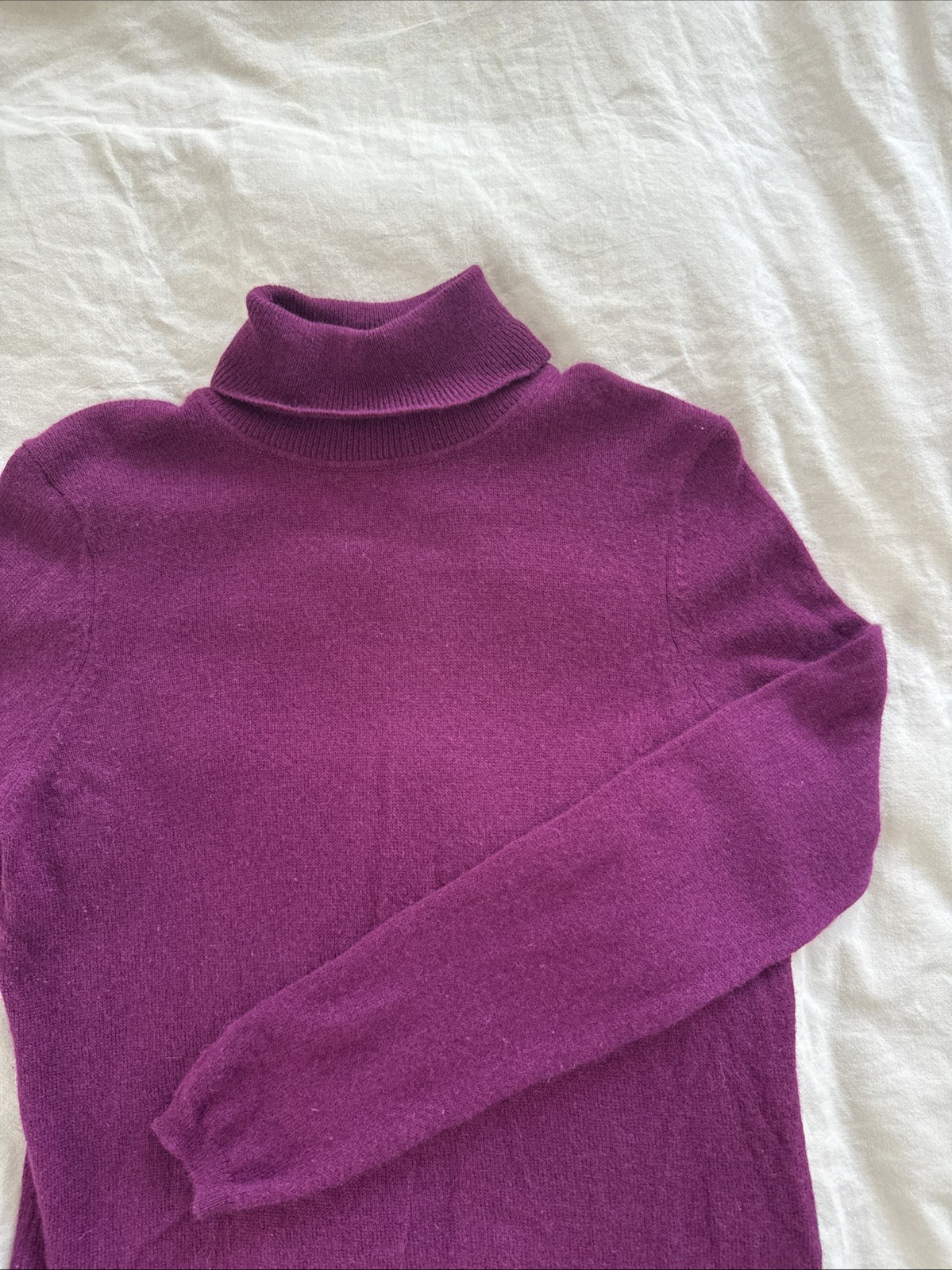 Charter Club Women's Luxury 100% Cashmere Purple Turtleneck Sweater Sz Medium