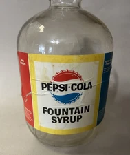 1960’s Pepsi-Cola Company One Gallon Soda Fountain Syrup Glass Jug w/Paper Label