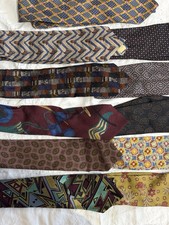 Lot Of 11 Vintage Ties-Designer-Menswear-1990s -Silk-Wool-Mix-Bundle-Multicolor