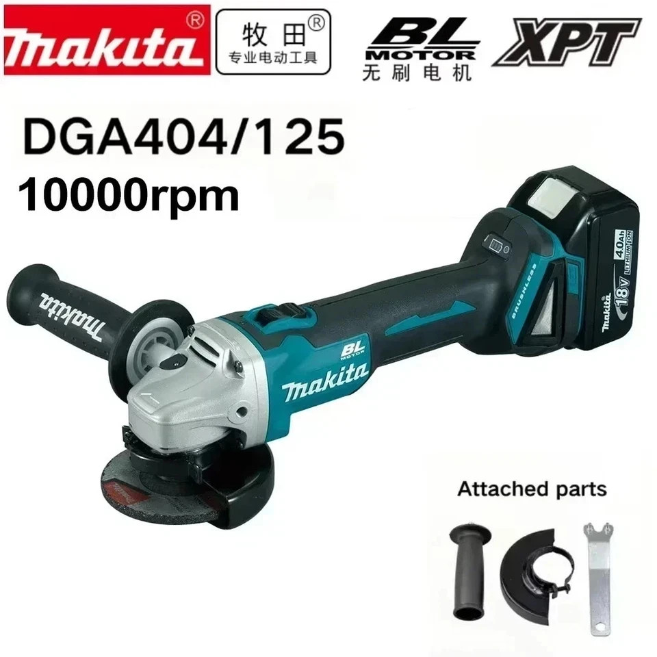 Makita 18V 125mm DGA404 Brushless Lithium Electric Angle Grinder Rechargeable