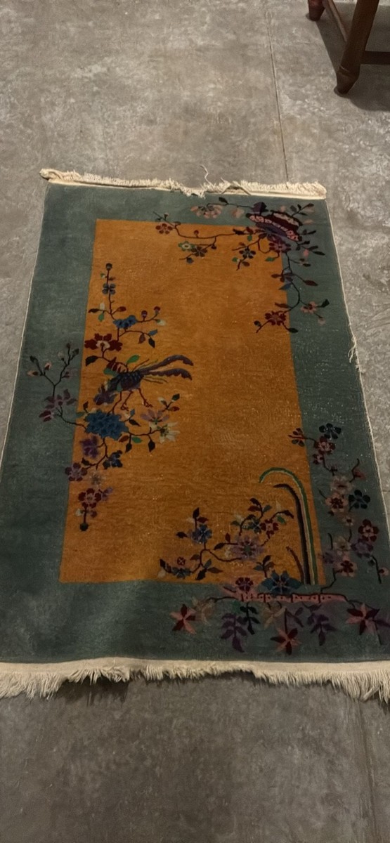 c1920s ANTIQUE MINT ART DECO CHINESE WALTER NICHOLS RUG 1'6