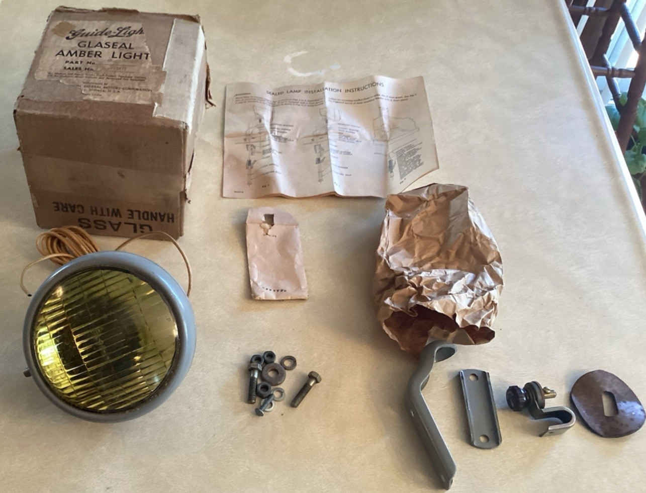 NOS GM Guide Amber safety light Fog passing Fleetline accessory BOMB Rat Rod