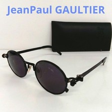 Jean Paul Gaultier 56-4178 Sunglasses Round Black Frame Dark Gray Lens Japan