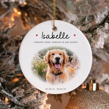 Personalised Pet Loss Ornament, Dog Memorial Ornament, Personalised Dog Ornament