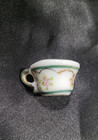 Vintage Dollhouse Miniature Tea/ Mini Coffee Cup Floral, Gold Green Tiny 1 in.  — photo 10