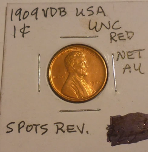 1909 VDB USA Penny Red Net AU