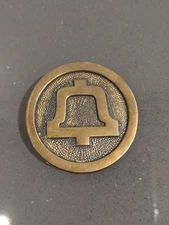 Vtg BTS 1978 BELL SYSTEM LOGO TELEPHONE CO Lineman BRASS USA BELT BUCKLE H36
