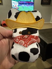 Peeps Cowboy Plush 5" Cow Print 2025 Red Bandana Black & White Stuffed Animal