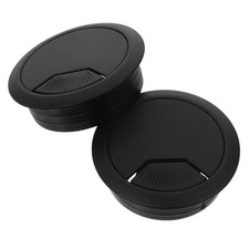2 Pcs Furniture Plastic Breathable Hole Cover Cable Grommet Black Grommets