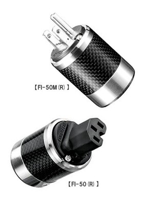 Furutech FI 50M (R) / FI 50 (R) Rhodium-Plated Power Plug Set with NCF Damping