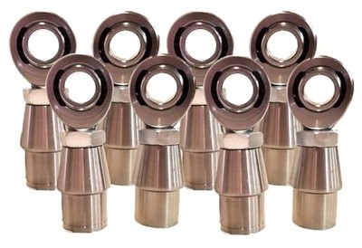 8pc 5/8'' Bore Heim Joints   4 LH & 4 RH w/ 1'' OD Bungs