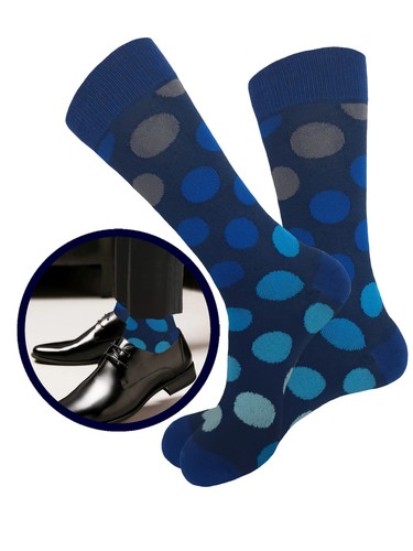 1-3-6-12 Pk Cotton Dress Socks First Quality 10-13 Multicolor Polka Dot SET #5 - Picture 22 of 27