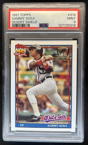 1991 Topps Sammy Sosa Desert Shield UER #414 White Sox PSA 9