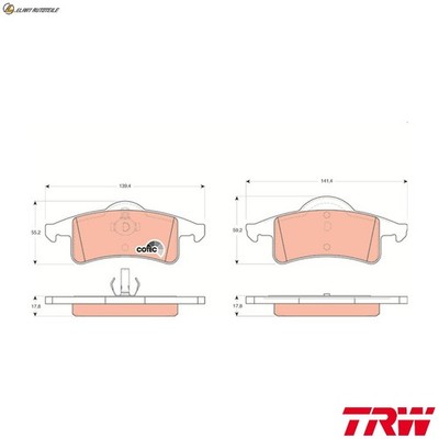 BREMSBELAGSATZ SCHEIBENBREMSE GDB4127 FÜR JEEP GRAND/CHEROKEE/II DDAB 2.7L 5cyl