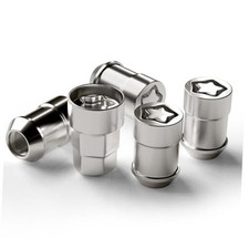 M12x1.5 Acorn Cone Seat Wheel Lock Set, Chrome Lug Nuts, 4 PCS Locks and 1 Key