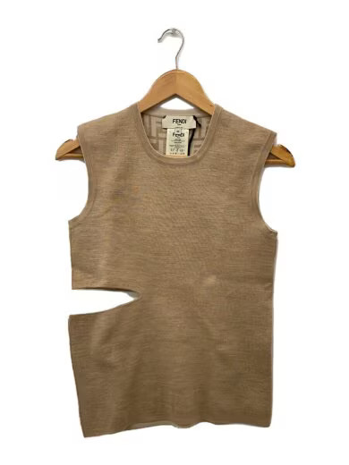 FENDI/Knit sweater (thin)/Size 38/Wool/BEG/12CPF-22-4783