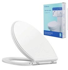 Premium Elongated Toilet Seat with Cover Quiet Close, One-Click to Quick Release