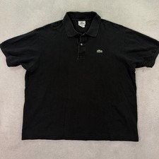 Lacoste Mens 7 XXL Polo Shirt Adult Black Pique Cotton Short Sleeve Classic Fit